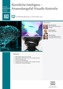 Künstliche Intelligenz - Anwendungsfall Visuelle Kontrolle - Live Online Seminar