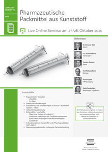Live Online Seminar: Pharmazeutische Packmittel aus Kunststoff (PM 3)