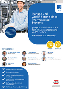 Planung und Qualifizierung eines Pharmawasser-Systems (PT 9)