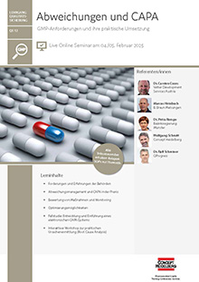 Abweichungen und CAPA (QS 12) - Live Online Seminar