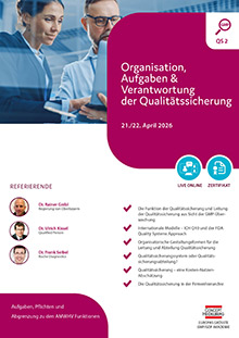 Organisation, Aufgaben & Verantwortung der Qualitätssicherung (QS 2) - Live Online Seminar