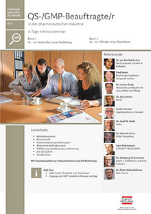 QS-/GMP-Beauftragte/r in der pharmazeutischen Industrie - Block II (QS 5)