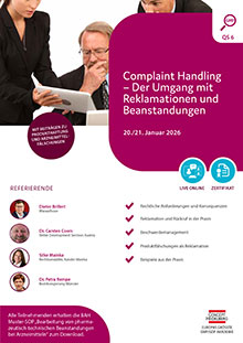 Complaint Handling - Der Umgang mit Reklamationen und Beanstandungen (QS 6) - Live Online Seminar