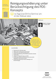 Reinigungsvalidierung unter Berücksichtigung des PDE-Konzepts (QV 12) - Live Online