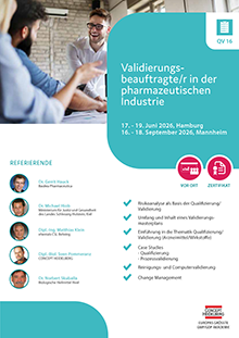 Validierungsbeauftragte/r in der pharmazeutischen Industrie (QV 16)