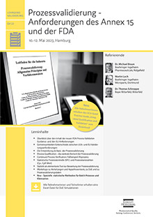 Prozessvalidierung - Anforderungen des Annex 15 und der FDA (QV 23)