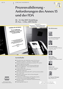 Prozessvalidierung - Anforderungen des Annex 15 und der FDA (QV 23)
