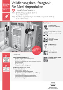 Qualifizierung / Validierung im Bereich Medizinprodukte (QVM 2) - Live Online Seminar