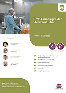 GMP-Grundlagen der Sterilproduktion (S 4) - Live Online Seminar 
