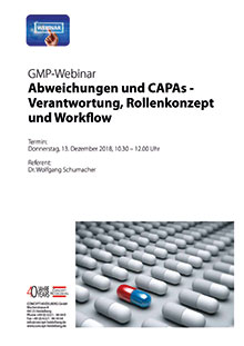 GMP Webinar: Abweichungen und CAPAs - Verantwortung, Rollenkonzept und Workflow