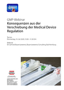 Webinar: Konsequenzen aus der Verschiebung der Medical Device Regulation