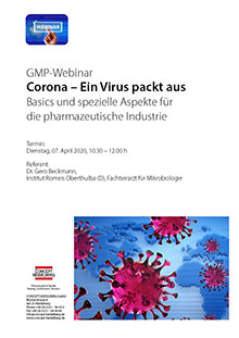 Webinar: Corona - Ein Virus packt aus Basics und spezielle Aspekte für die pharmazeutische Industrie