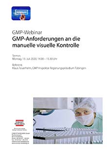 Webinar - GMP-Anforderungen an die manuelle visuelle Kontrolle