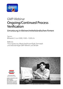 Webinar: Ongoing/Continued Process Verification Umsetzung in kleinen/mittelständischen Firmen