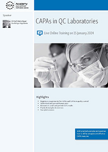 CAPAs in QC Laboratories - Live Online Training