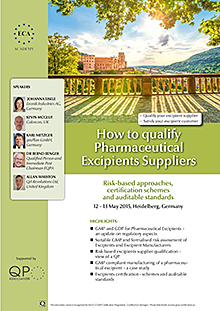 How to qualify Pharmaceutical Excipients Suppliers <p>(Im Auftrag der European Compliance Academy)